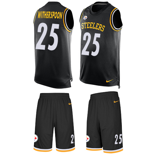 Steelers #25 Ahkello Witherspoon Black Team Color Men's Stitched Limited Tank Top Suit Jersey