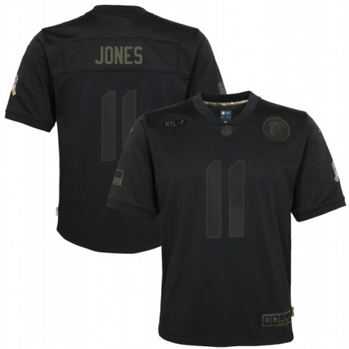 Atlanta Atlanta Falcons #11 Julio Jones Youth 2020 Salute to Service Game Jersey Black Youth