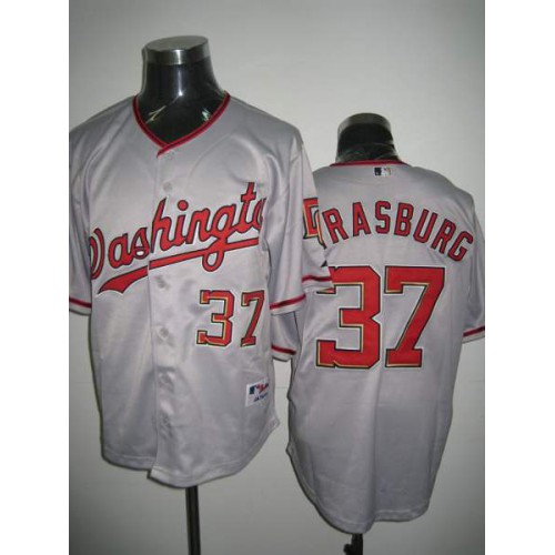 Washington Nationals #37 Stephen Strasburg Stitched Grey Jersey Men's