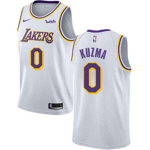 Los Angeles Lakers #0 Kyle Kuzma White Swingman Association Edition Jersey Mens