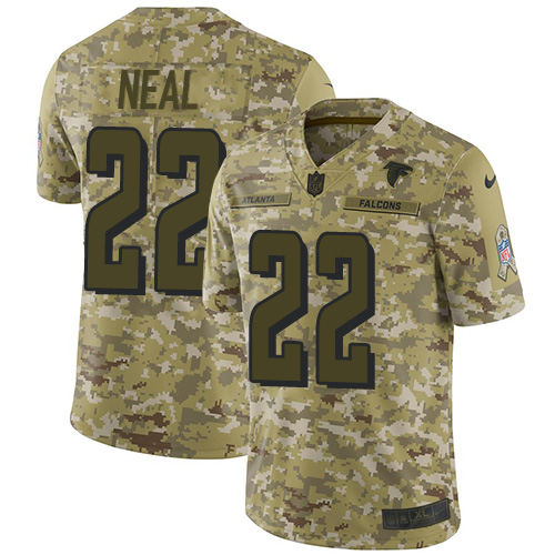 Atlanta Falcons #22 Keanu Neal Camo Youth Stitched Limited 2018 Salute to Service Jersey Youth