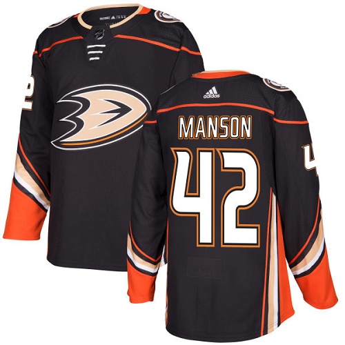 Adidas Anaheim Ducks #42 Josh Manson Black Home Authentic Stitched Jersey Men's