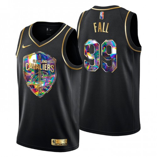 Cleveland Cleveland Cavaliers #99 Tacko Fall Mens Golden Edition Diamond Logo 2021/22 Swingman Jersey - Black Mens