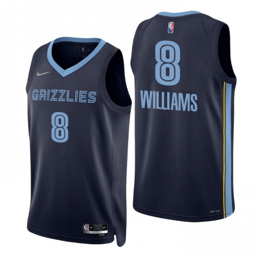 Memphis Grizzlies #8 Ziaire Williams Navy Mens 2021-22 75th Anniversary Diamond Swingman Jersey - Icon Edition Mens