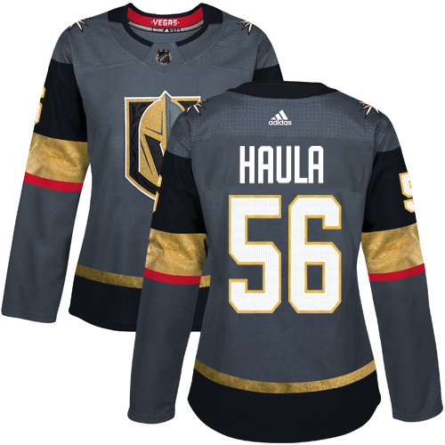 Adidas Golden Vegas Golden Knights #56 Erik Haula Grey Home Authentic Women's Stitched Jersey Womens