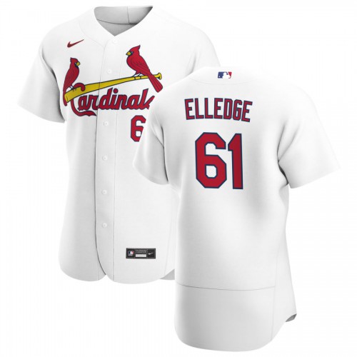 St. Louis St.Louis Cardinals #61 Seth Elledge Men's White Home 2020 Authentic Player Jersey Men's