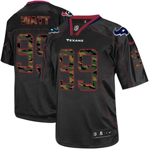 Houston Texans #99 J.J. Watt Black Men's Stitched Elite Camo Fashion Jersey Men's