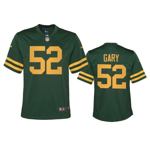 Green Bay Green Bay Packers #52 Rashan Gary Youth Alternate Game Player Jersey - Green Youth