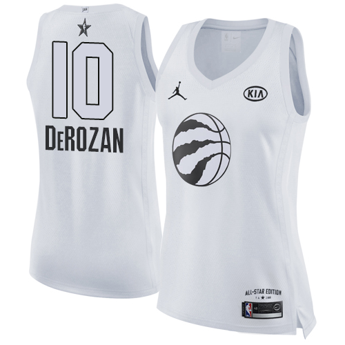 Toronto Raptors #10 DeMar DeRozan White Womens Jordan Swingman 2018 All-Star Game Jersey Womens