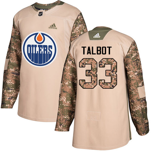 Adidas Edmonton Oilers #33 Cam Talbot Camo Authentic 2017 Veterans Day Stitched Jersey Men's