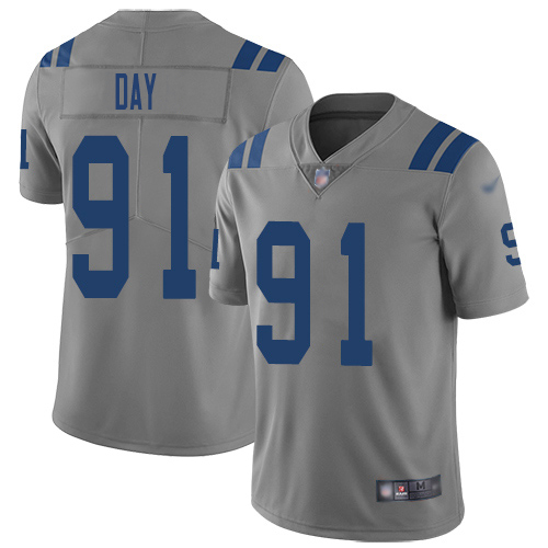 Indianapolis Colts #91 Sheldon Day Gray Men's Stitched Limited Inverted Legend Jersey Men's