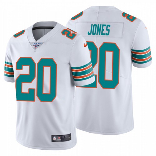 Miami Dolphins #20 Reshad Jones White Alternate Men's Stitched 100th Season Vapor Untouchable Limited Jersey Men's