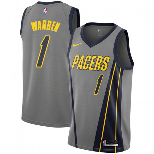 Indiana Pacers #1 TJ Warren Gray Youth Swingman City Edition 2018/19 Jersey Youth
