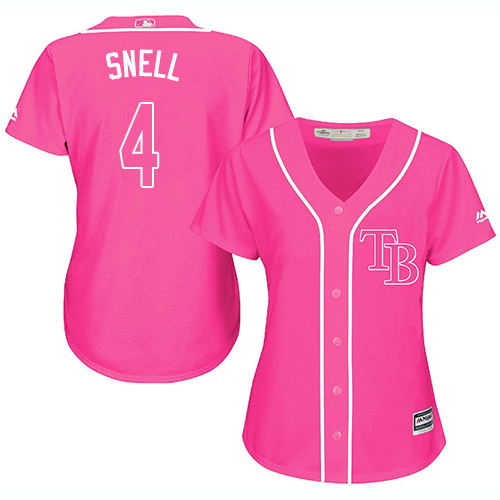 Tampa Bay Rays #4 Blake Snell Pink Fashion Women's Stitched Jersey Womens