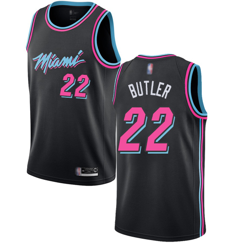 Miami Heat #22 Jimmy Butler Black Swingman City Edition 2018/19 Jersey Mens