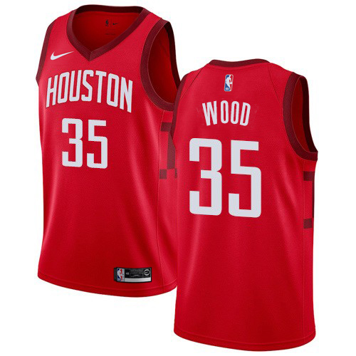 Houston Rockets #35 Christian Wood Red Womens Swingman Earned Edition Jersey Womens