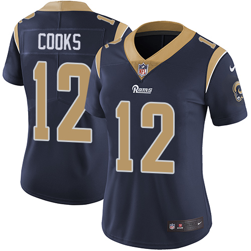 Los Angeles Rams #12 Brandin Cooks Navy Blue Team Color Women's Stitched Vapor Untouchable Limited Jersey Womens
