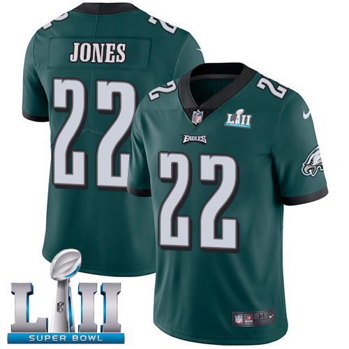 Philadelphia Eagles #22 Sidney Jones Midnight Green Team Color Super Bowl LII Men's Stitched Vapor Untouchable Limited Jersey Men's