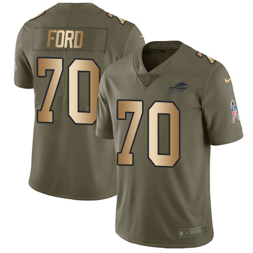 Buffalo Bills #70 Cody Ford Olive/Gold Men's Stitched Limited 2017 Salute To Service Jersey Men's