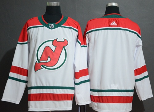 Adidas Devils Blank White Alternate Authentic Stitched Jersey