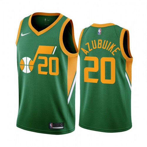 Utah Utah Jazz #20 Udoka Azubuike Green Youth Swingman 2020-21 Earned Edition Jersey Youth