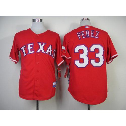 Texas Rangers #33 Martin Perez Red Cool Base Stitched Jersey Men's