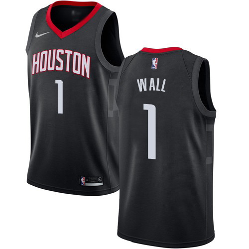 Houston Rockets #1 John Wall Black Womens Swingman Statement Edition Jersey Womens