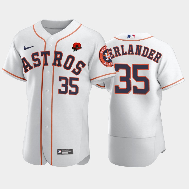 Houston Astros #35 Justin Verlander Men's Authentic 2021 Memorial Day Jersey - White