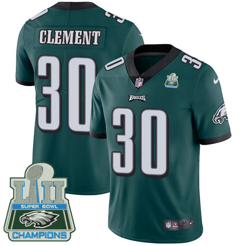 Philadelphia Eagles #30 Corey Clement Midnight Green Team Color Super Bowl LII Champions Youth Stitched Vapor Untouchable Limited Jersey Youth