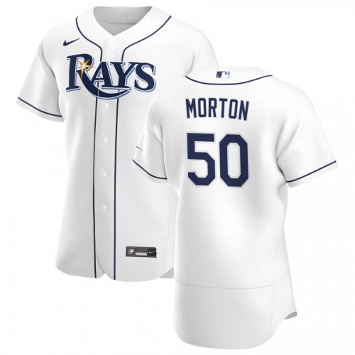 Tampa Bay Tampa Bay Rays #50 Charlie Morton Men's White Home 2020 Authentic Player Jersey Men's