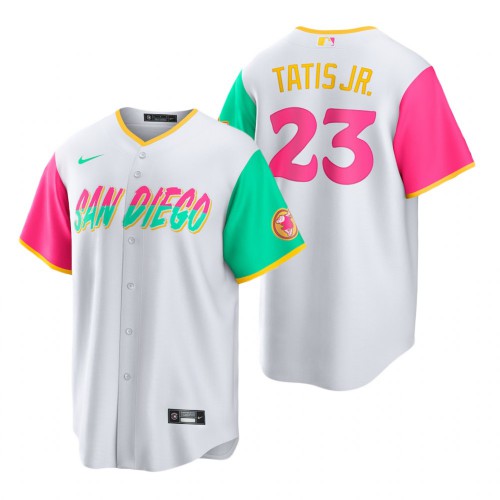 San Diego San Diego Padres #23 Fernando Tatis Jr. 2022 City Connect Men's Games Jersey - White Men's