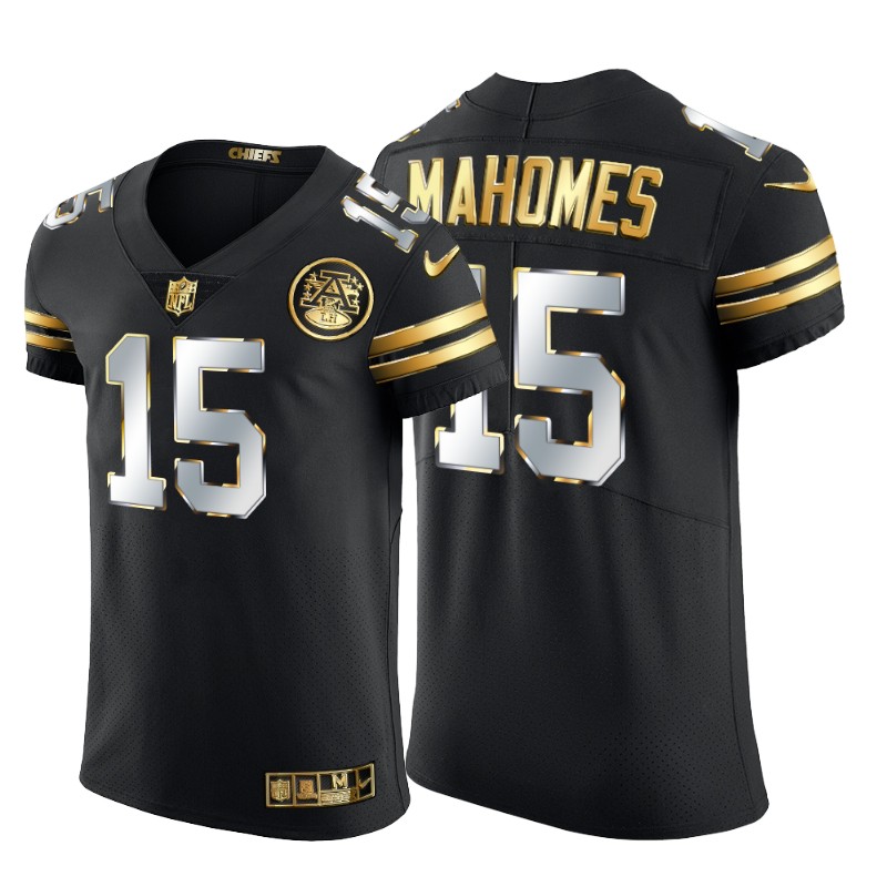 Kansas City Chiefs #15 Patrick Mahomes Men's Black Edition Vapor Untouchable Elite Jersey