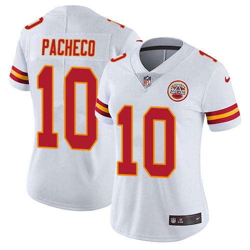 Chiefs #10 Isiah Pacheco White Women's Stitched Vapor Untouchable Limited Jersey