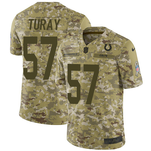 Indianapolis Colts #57 Kemoko Turay Camo Youth Stitched Limited 2018 Salute to Service Jersey Youth