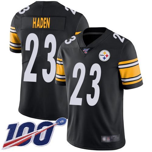 Pittsburgh Steelers #23 Joe Haden Black Team Color Men's Stitched 100th Season Vapor Limited Jersey Men's