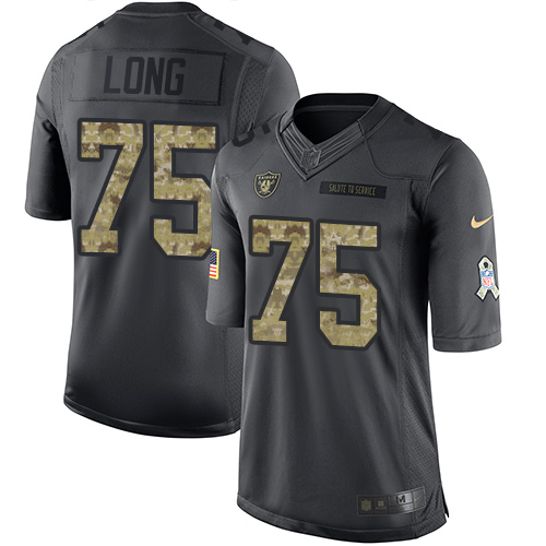 Las Vegas Raiders #75 Howie Long Black Men's Stitched Limited 2016 Salute To Service Jersey Men's