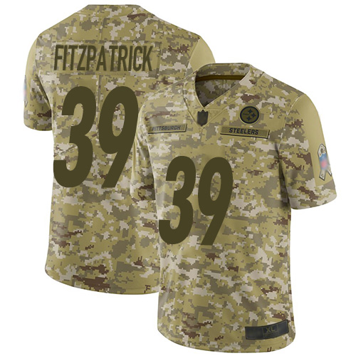 Steelers #39 Minkah Fitzpatrick Camo Youth Stitched Limited 2018 Salute To Service Jersey