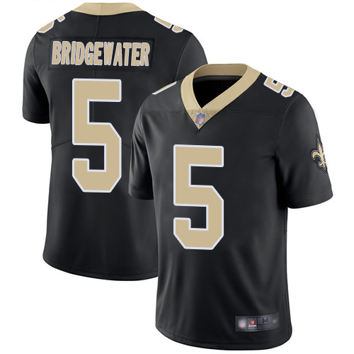 New Orleans Saints #5 Teddy Bridgewater Black Team Color Men's Stitched Vapor Untouchable Limited Jersey Men's