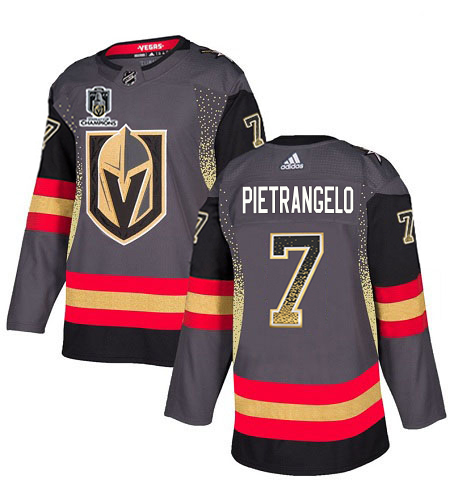 Adidas Golden Knights #7 Alex Pietrangelo Grey 2023 Stanley Cup Champions Home Authentic Drift Fashion Stitched Jersey