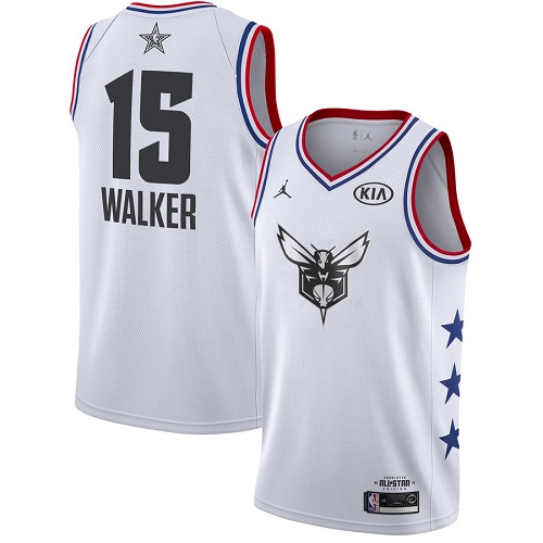 Charlotte Hornets #15 Kemba Walker White Womens Jordan Swingman 2019 All-Star Game Jersey Womens
