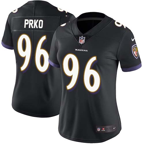 Baltimore Ravens #96 Domata Peko Sr Black Alternate Women's Stitched Vapor Untouchable Limited Jersey Womens