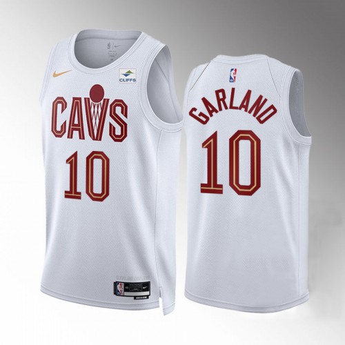 Cleveland Cleveland Cavaliers #10 Darius Garland Mens White 2022-23 Association Edition Jersey Mens