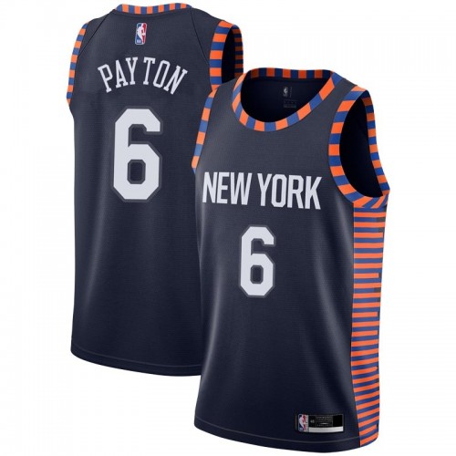 New York Knicks #6 Elfrid Payton Navy Swingman City Edition 2018/19 Jersey Mens