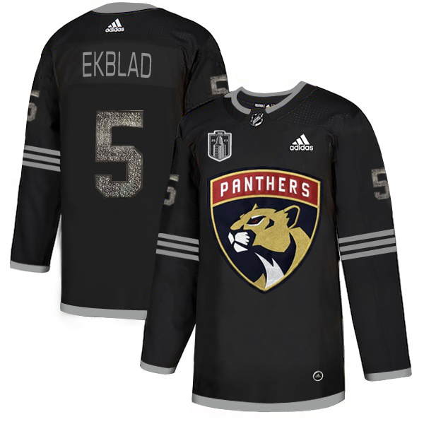 Adidas Lightning #5 Aaron Ekblad Black 2023 Stanley Cup Final Patch Authentic Classic Stitched Jersey