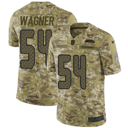 Seattle Seahawks #54 Bobby Wagner Camo Men's Stitched Limited 2018 Salute To Service Jersey Men's
