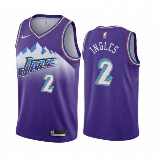 Utah Jazz #2 Joe Ingles Purple 2019-20 Hardwood Classic Edition Stitched Jersey Mens