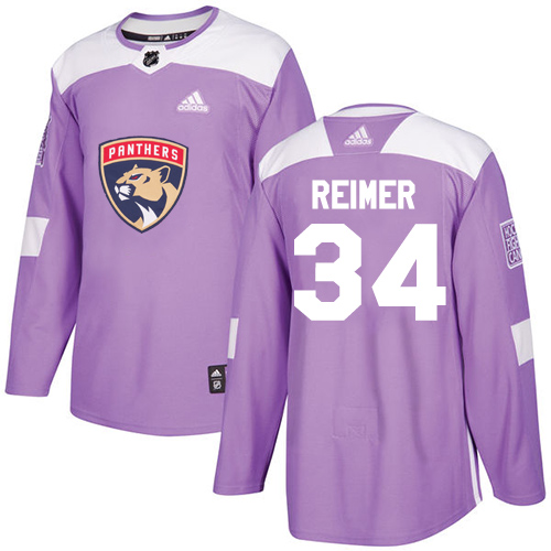 Adidas Florida Panthers #34 James Reimer Purple Authentic Fights Cancer Stitched Youth Jersey Youth
