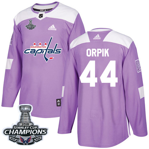 Adidas Washington Capitals #44 Brooks Orpik Purple Authentic Fights Cancer Stanley Cup Final Champions Stitched Jersey Men's