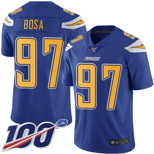 Chargers #97 Joey Bosa Electric Blue Youth Stitched Limited Rush 100th Season Jersey
