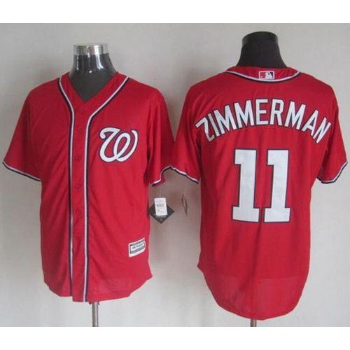 Washington Nationals #11 Ryan Zimmerman Red New Cool Base Stitched Jersey Men's